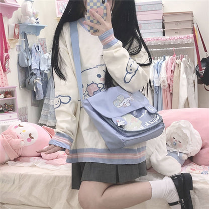 Cinnamoroll knit hoodie - cinnamoroll - cute - fairy kei - hooded - hoodies