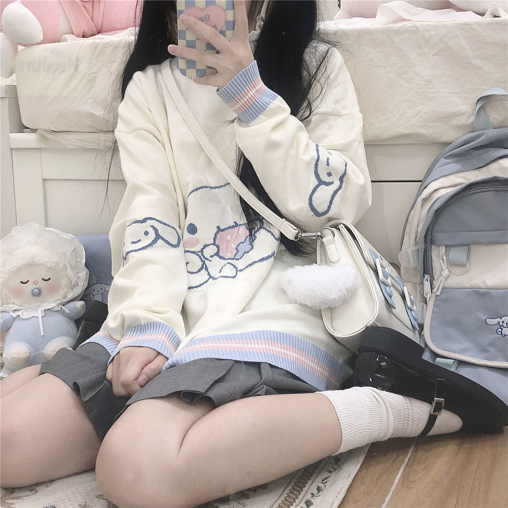 Cinnamoroll knit hoodie - cinnamoroll - cute - fairy kei - hooded - hoodies