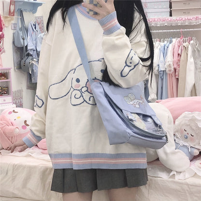 Cinnamoroll knit hoodie - cinnamoroll - cute - fairy kei - hooded - hoodies