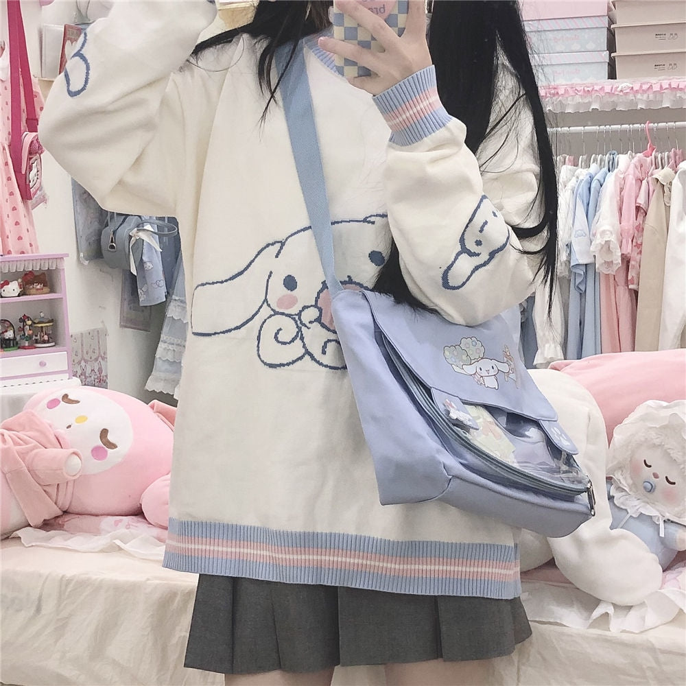 Cinnamoroll knit hoodie - cinnamoroll - cute - fairy kei - hooded - hoodies