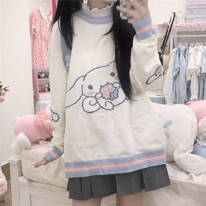 Cinnamoroll knit hoodie - cinnamoroll - cute - fairy kei - hooded - hoodies
