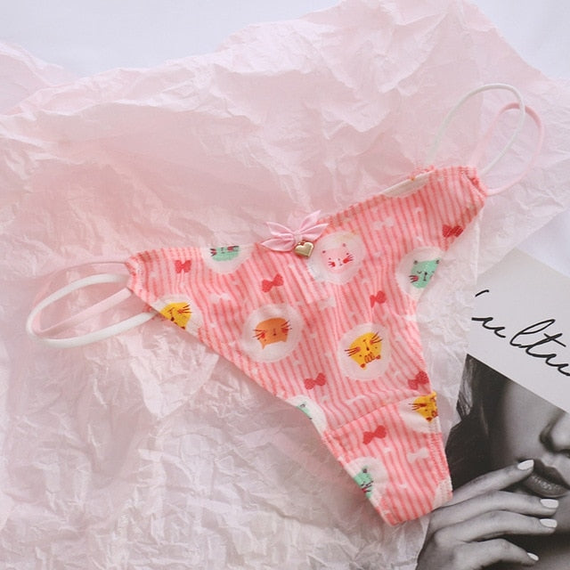 Classic Mesh Thongs - cat undies, panties, panty, thong, thong underwear Kawaii Babe