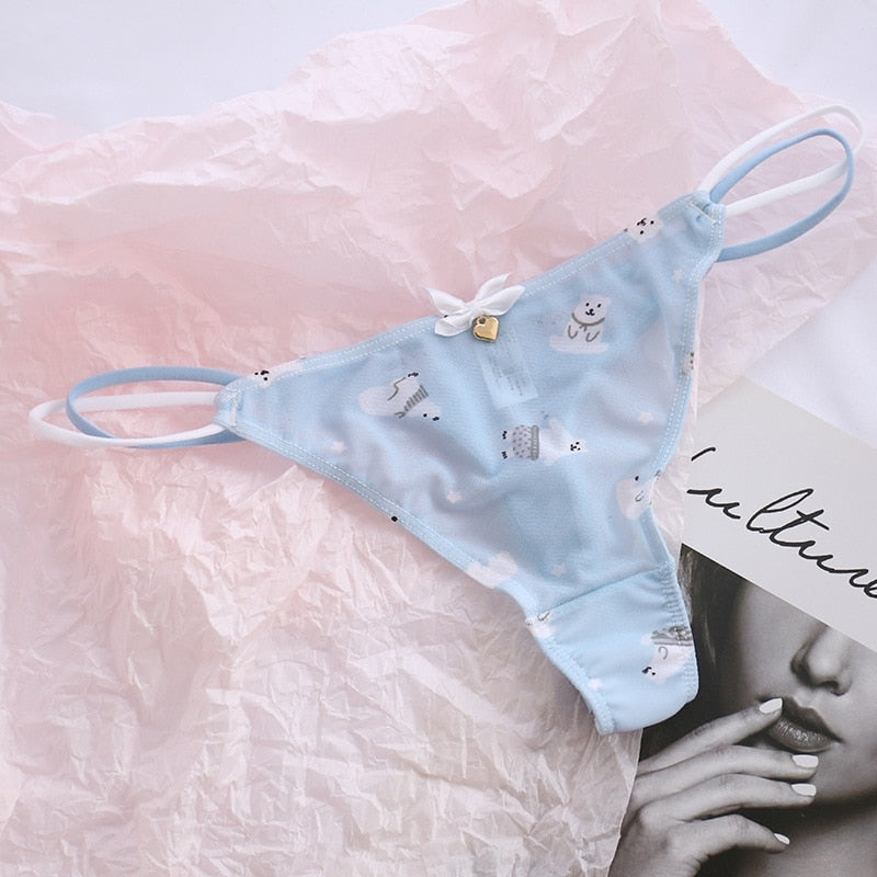 Classic Mesh Thongs - cat undies, panties, panty, thong, thong underwear Kawaii Babe