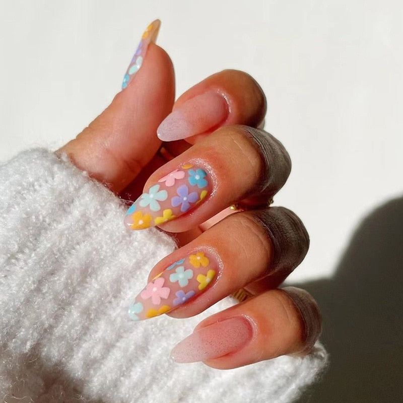 Clear neutral tone press on nails - beauty - fake nails - kawaii - ombre