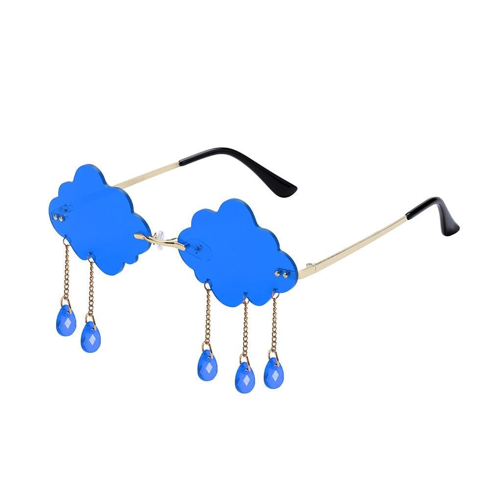 Cloudy skies sunglasses - glasses - jeweled - kawaii - sunglasses
