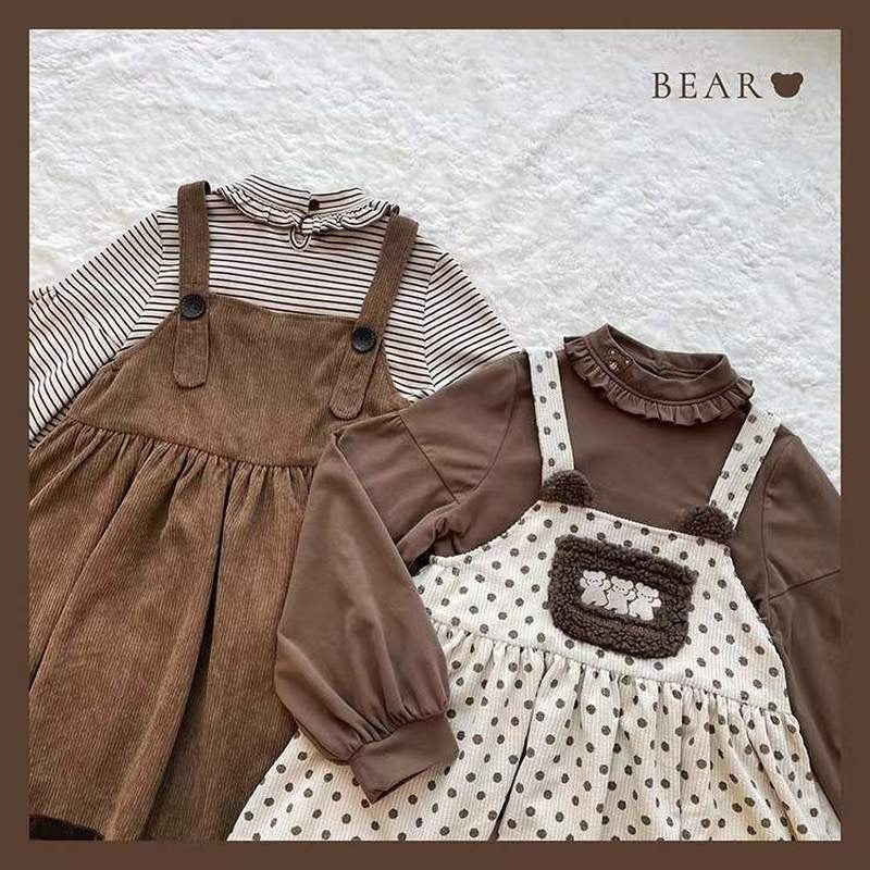 Corduroy teddy overall dress - brown dress - cord - cords - corduroy - cute