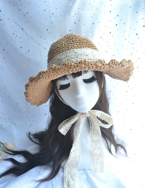 Country Maiden Sun Hat - angelcore, angelic, coquette, dollette, faecore Kawaii Babe