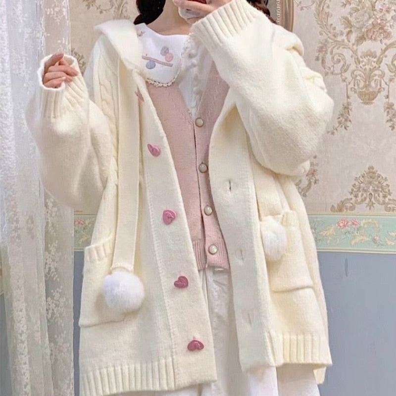 Cozy Kawaii Cardigan - cardigan, cardigans, long sleeve sweater, sweaters, sweatshirt Kawaii Babe