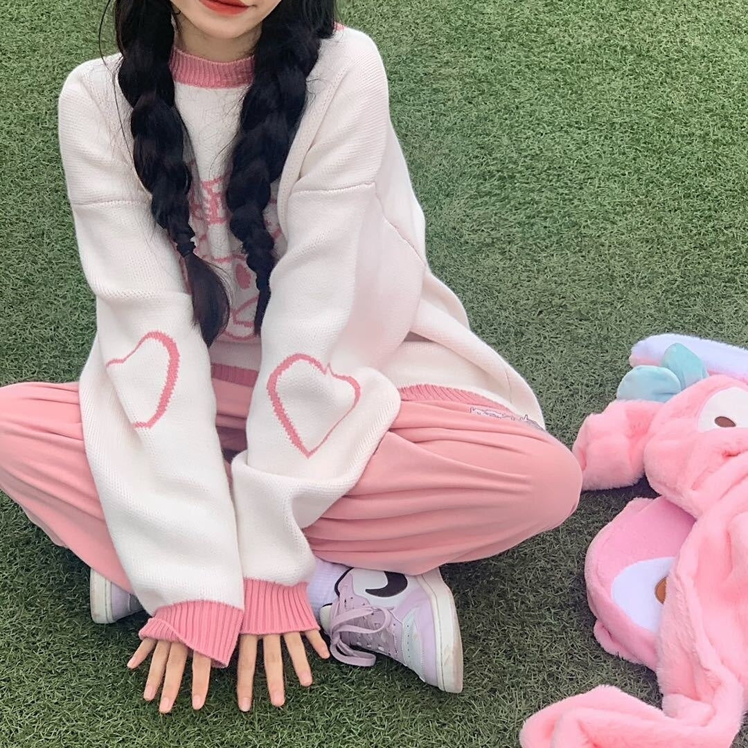 Cozy melo & cinna knit pullovers - cardigan - cat sweater - cinnamoroll - knit