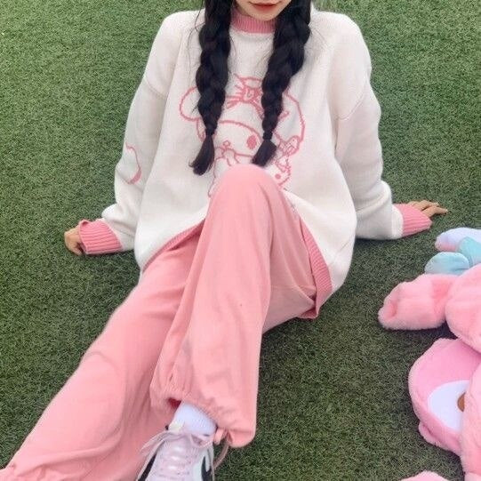 Cozy melo & cinna knit pullovers - cardigan - cat sweater - cinnamoroll - knit