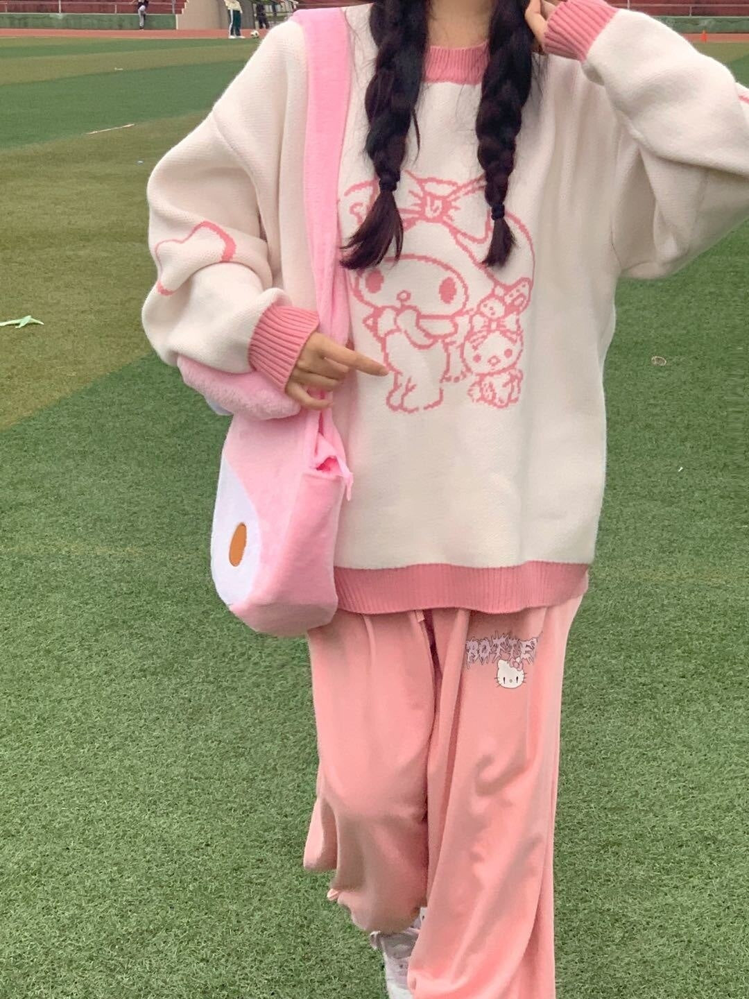 Cozy melo & cinna knit pullovers - cardigan - cat sweater - cinnamoroll - knit