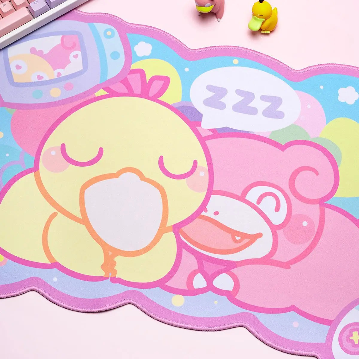 Kawaii cozy snuggle buddies gaming large mousepad