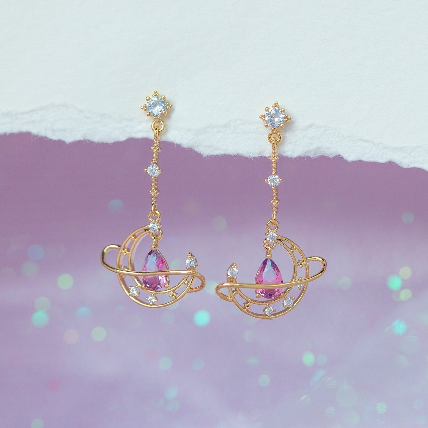 Crescent Moon Drop Earrings - dangle earrings, drop earrings, jewelry, moon, moons Kawaii Babe