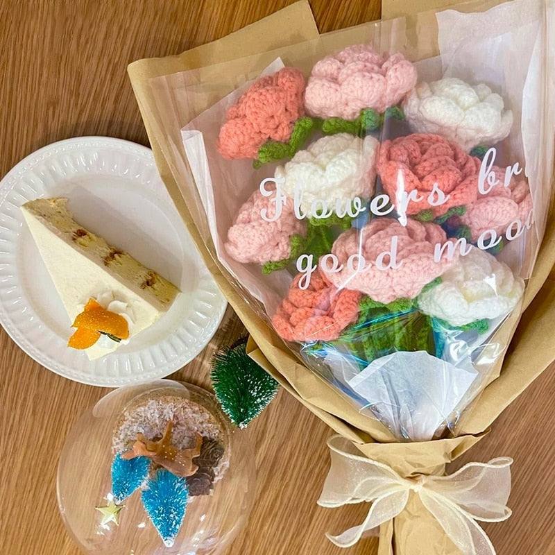 Crochet Flowers - bouquet, crochet, flowers, gift, gifts Kawaii Babe