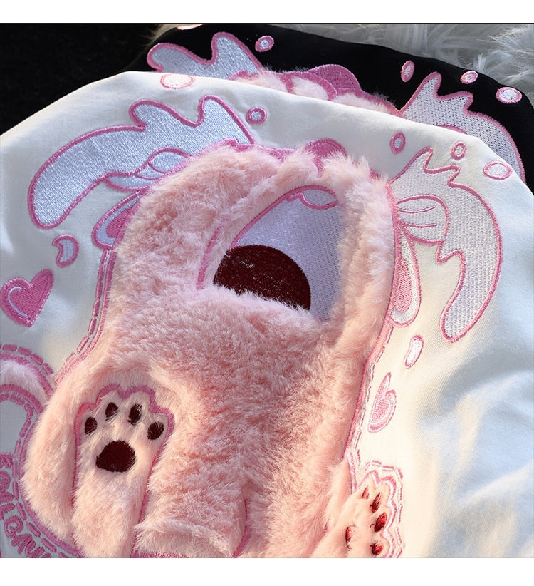 Crybaby kitten fluffy tee - cat plush - cats - crybaby - crying - flocked