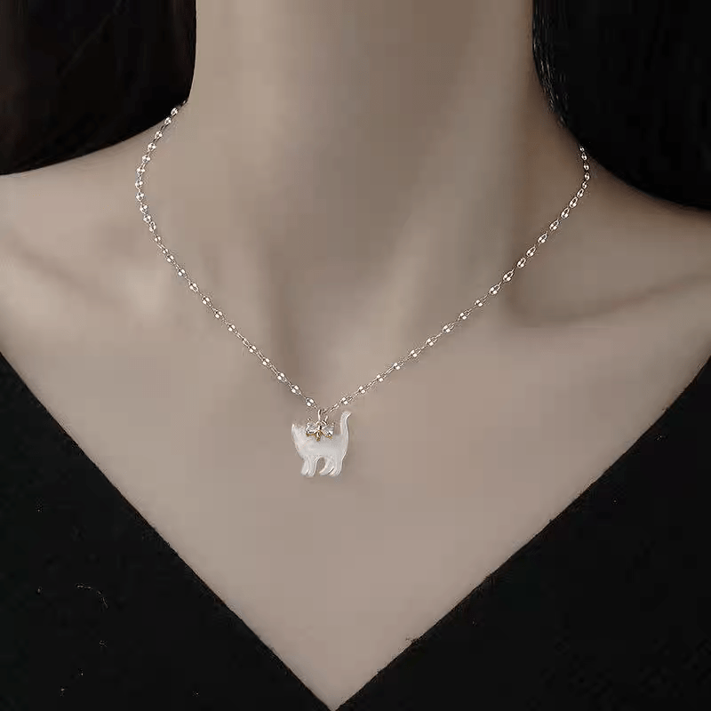 Bowknot Cat Pendant Necklace