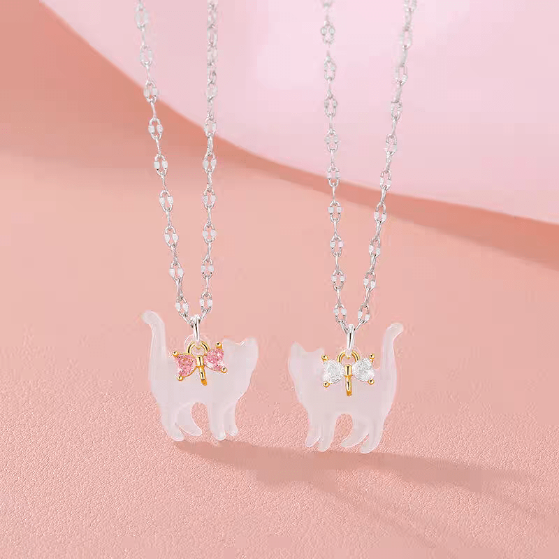 Bowknot Cat Pendant Necklace