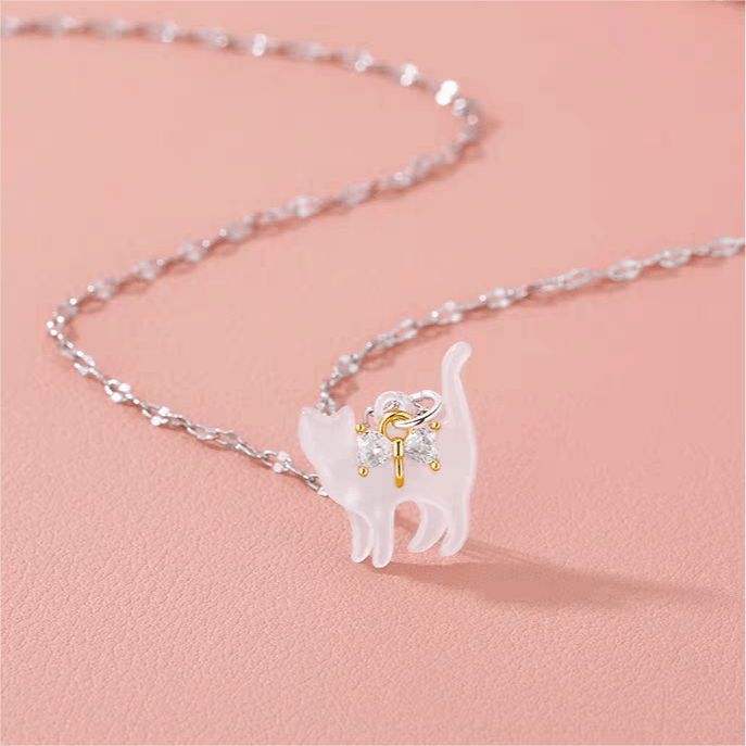 Bowknot Cat Pendant Necklace