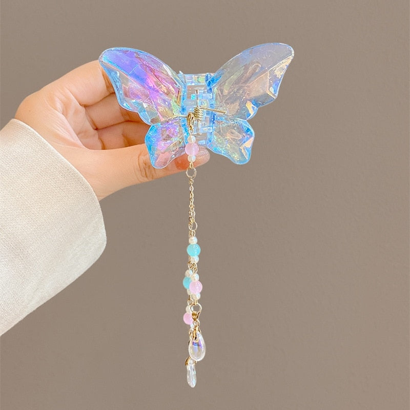 Crystal Butterfly Claw Hair Clip - clips, hair accessories, hair accessory, hair clip Kawaii Babe