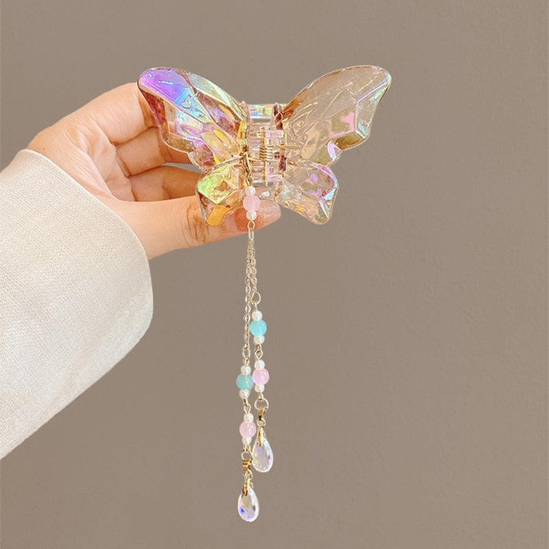 Crystal Butterfly Claw Hair Clip - clips, hair accessories, hair accessory, hair clip Kawaii Babe
