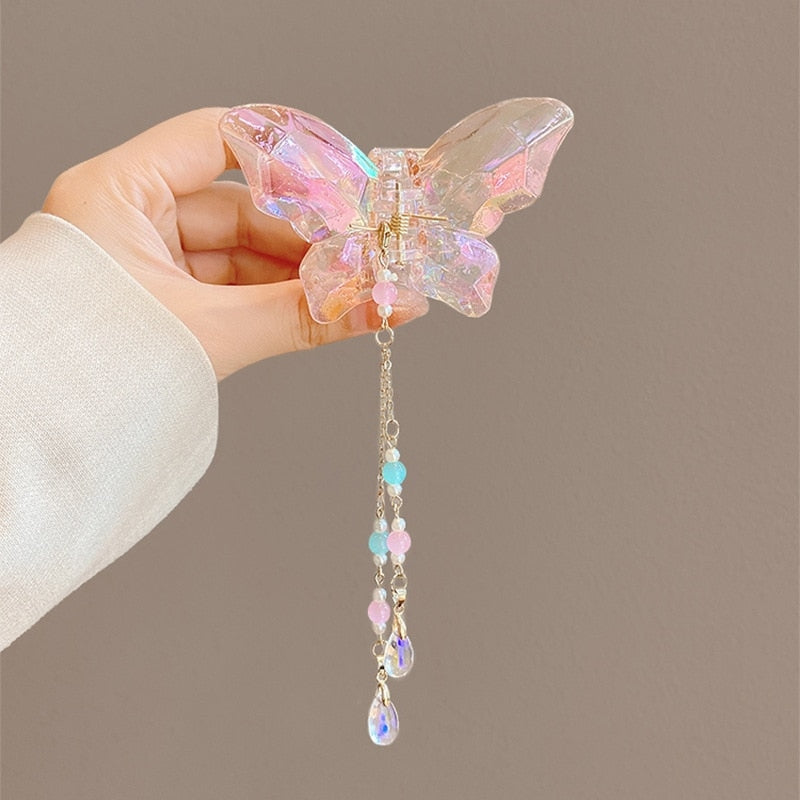 Crystal Butterfly Claw Hair Clip - clips, hair accessories, hair accessory, hair clip Kawaii Babe