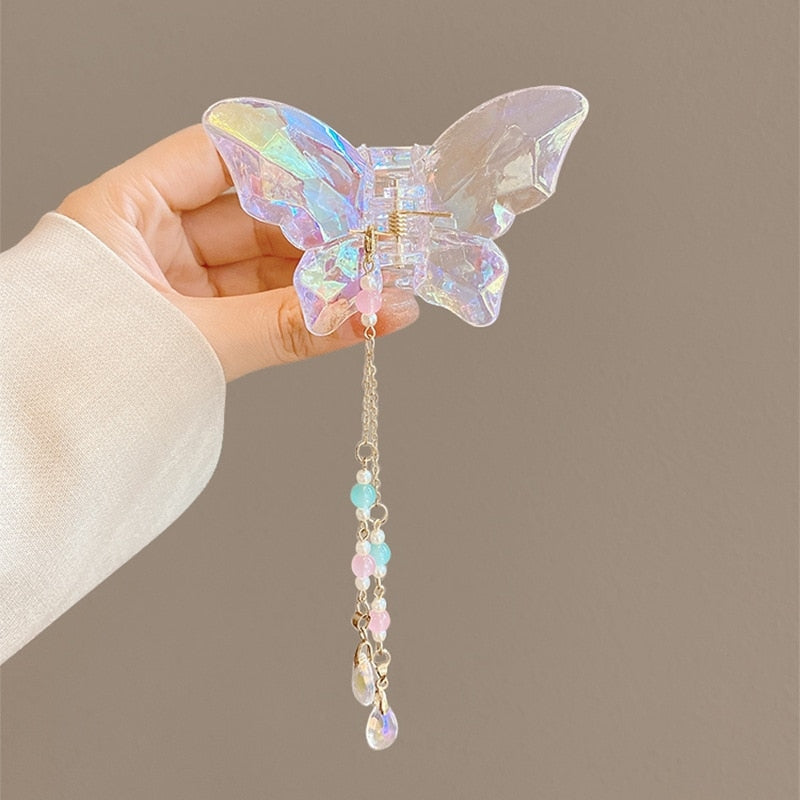 Crystal Butterfly Claw Hair Clip - clips, hair accessories, hair accessory, hair clip Kawaii Babe