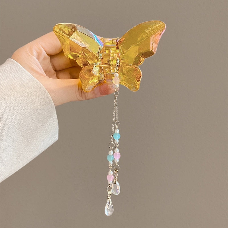 Crystal Butterfly Claw Hair Clip - clips, hair accessories, hair accessory, hair clip Kawaii Babe