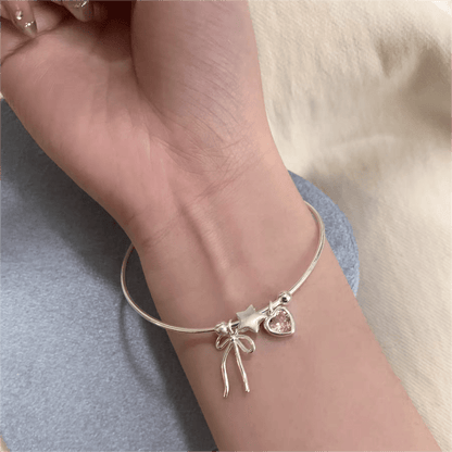 Armband mit Herz- und Sternband in Silber