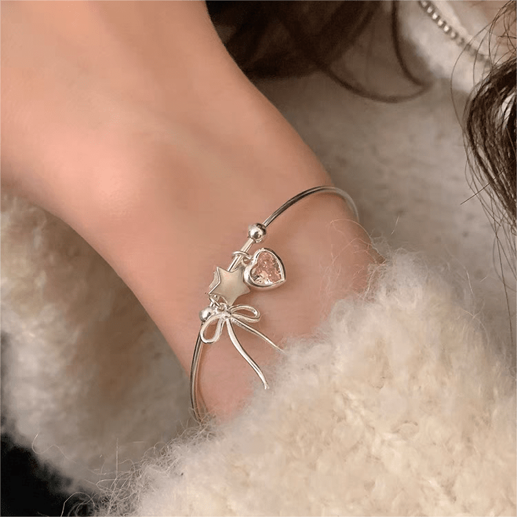 Armband mit Herz- und Sternband in Silber