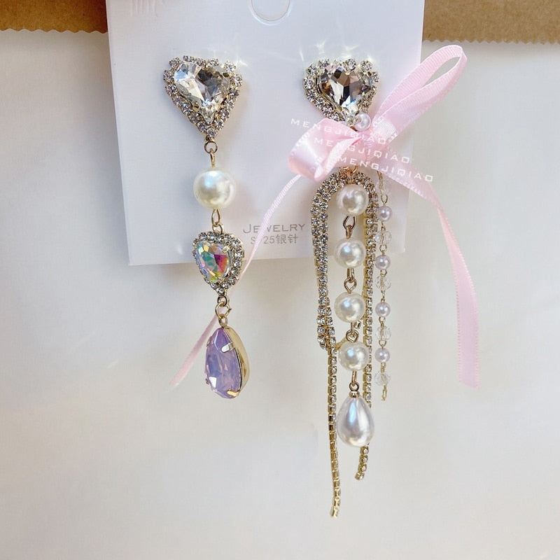 Crystal Princess Drop Earrings - accessories, crystal earrings, crystals, dangle earrings, drop earrings Kawaii Babe