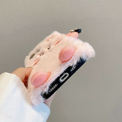 Coque iPhone en peluche brodée Kirby en colère