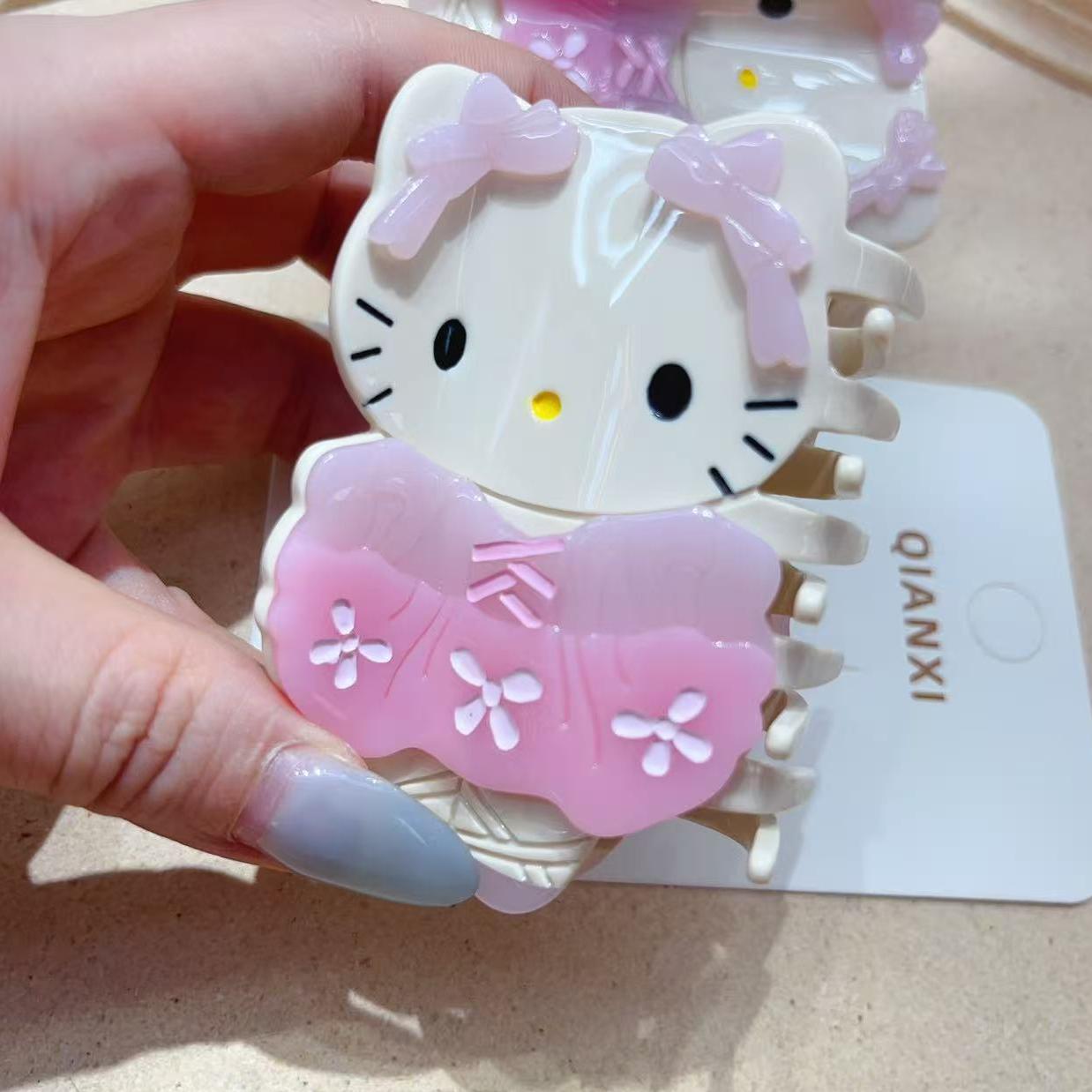 Ballet Hair Hello Cute Acrylic Claw Kitty Acetate Clip