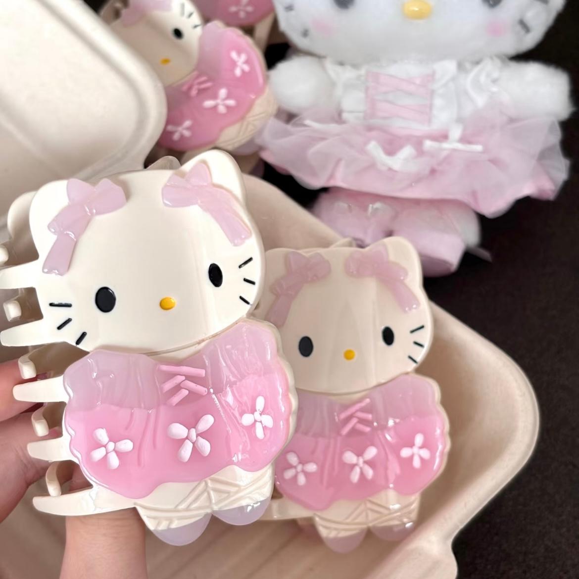 Ballet Hair Hello Cute Acrylic Claw Kitty Acetate Clip