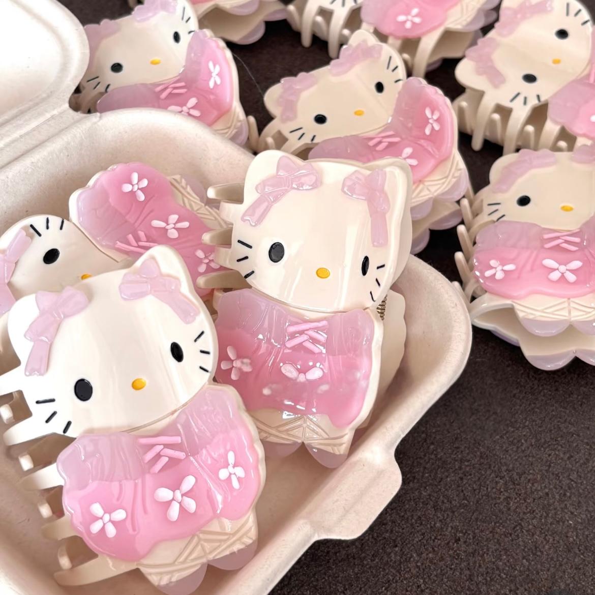 Ballet Hair Hello Cute Acrylic Claw Kitty Acetate Clip