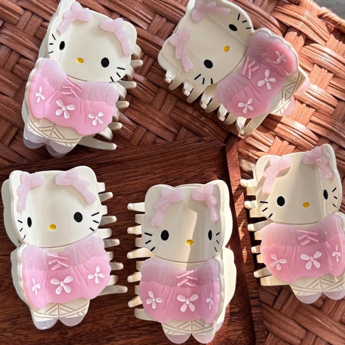 Ballet Hair Hello Cute Acrylic Claw Kitty Acetate Clip