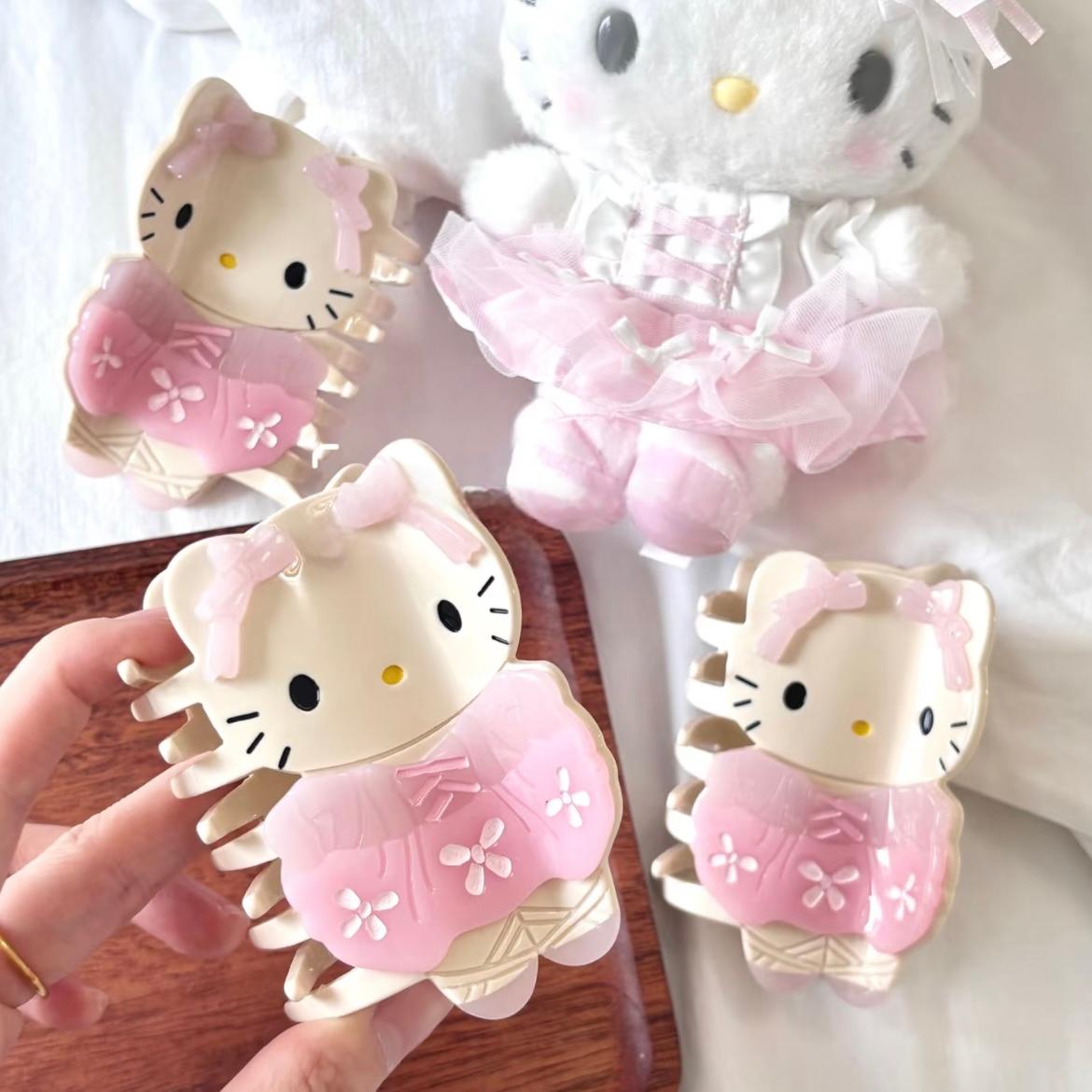 Ballet Hair Hello Cute Acrylic Claw Kitty Acetate Clip