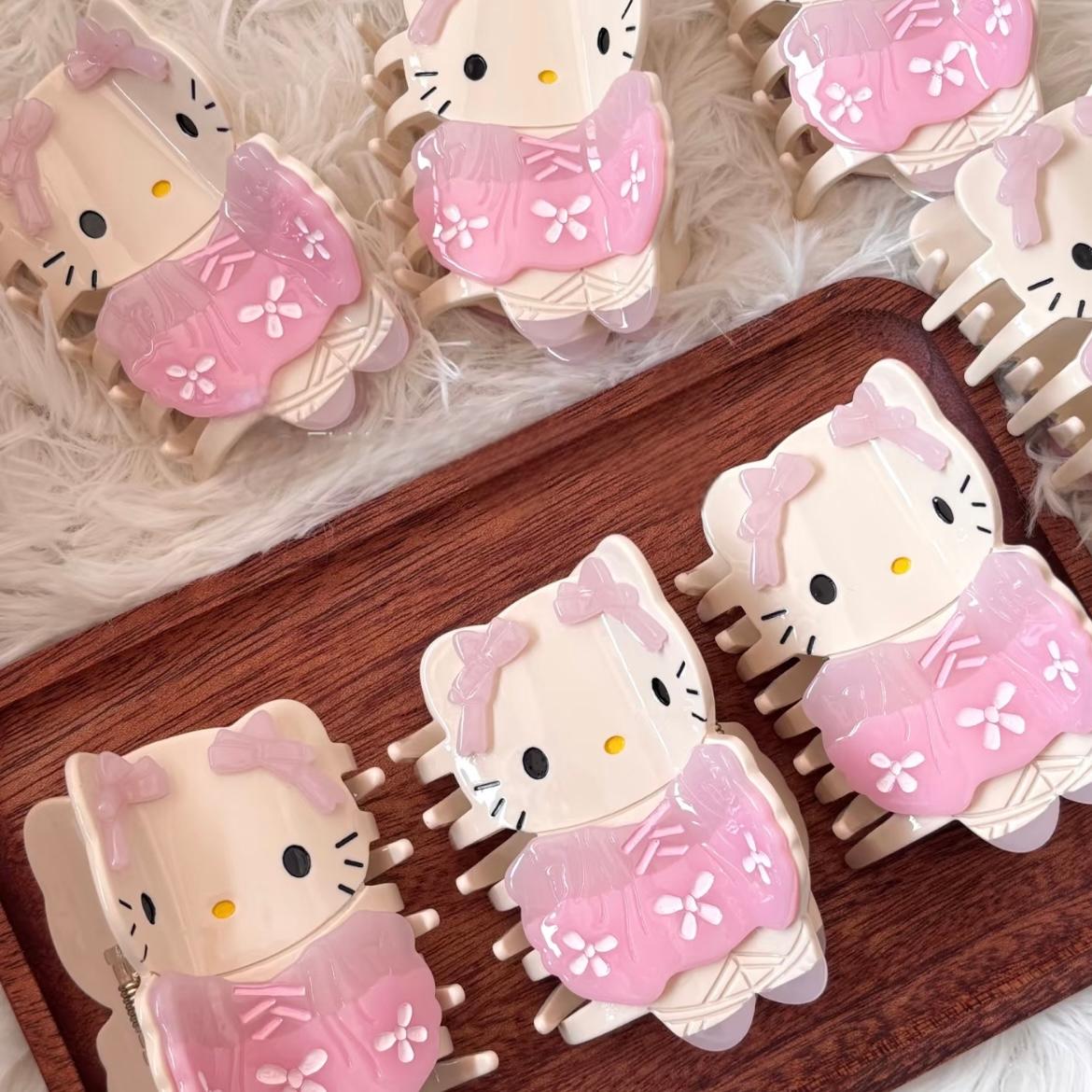 Ballet Hair Hello Cute Acrylic Claw Kitty Acetate Clip