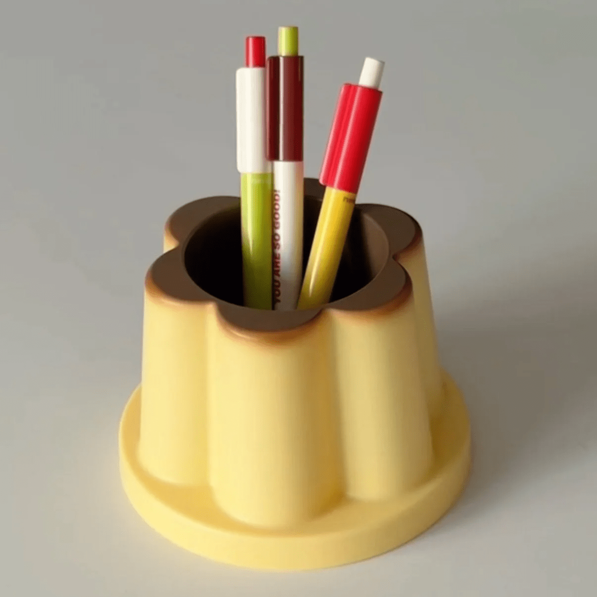 Cute Caramel Pudding Pen Holder