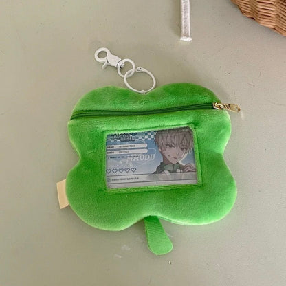 Porte-monnaie en peluche mignon sac porte-clés transparent