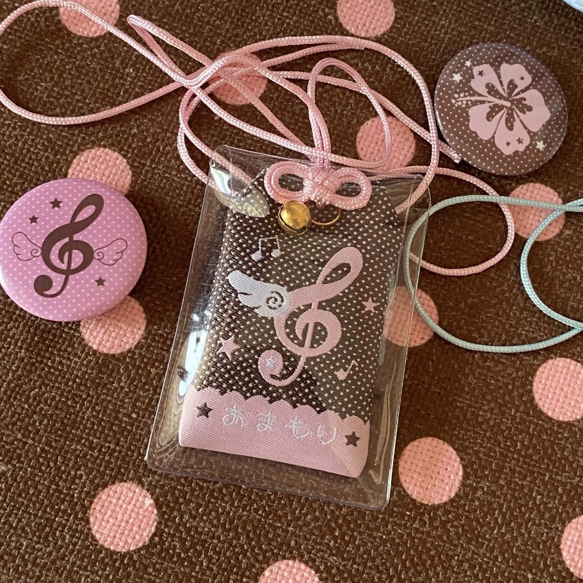 Musical Cute Wing Angel Embroidery Lucky Note Keychain Amulet
