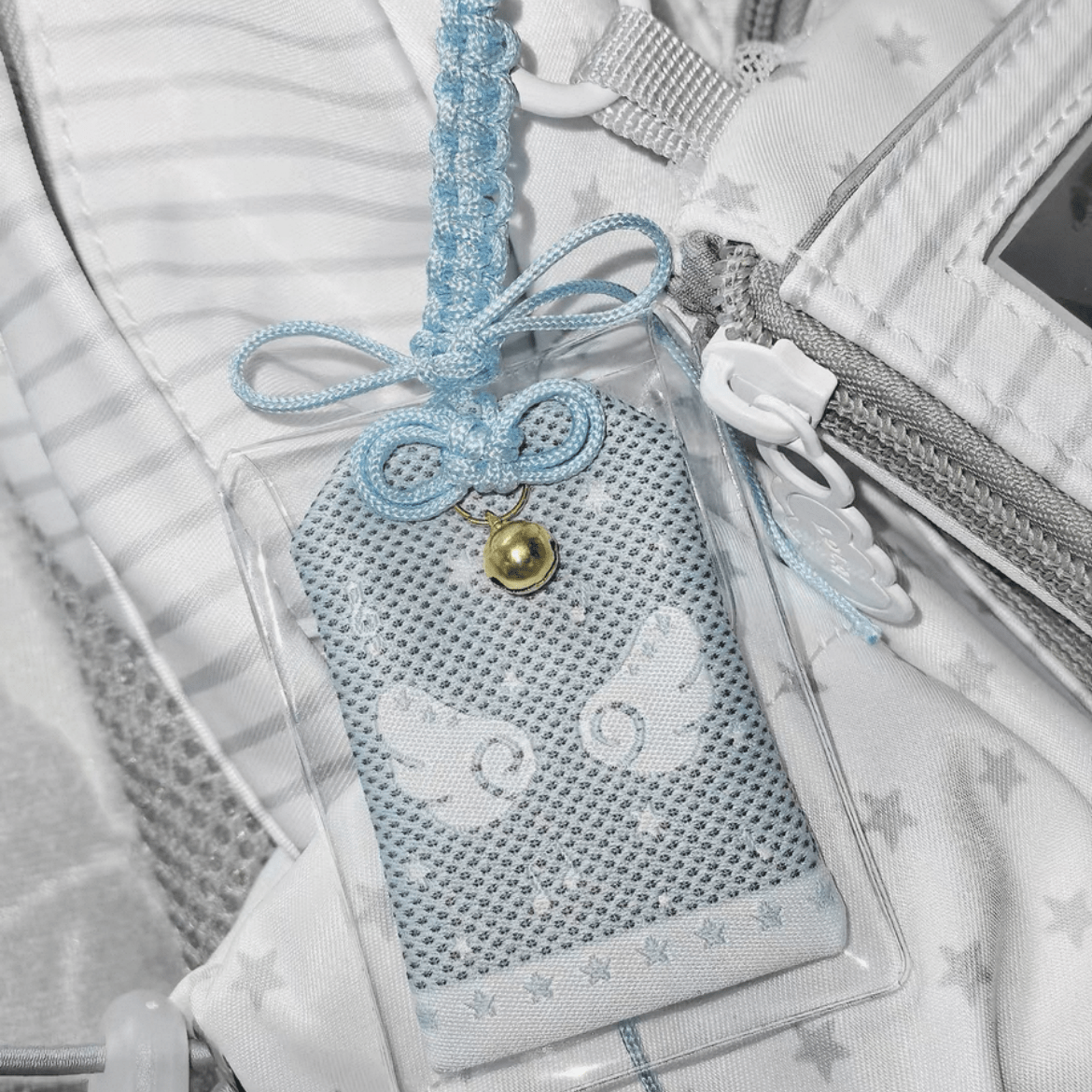Musical Cute Wing Angel Embroidery Lucky Note Keychain Amulet
