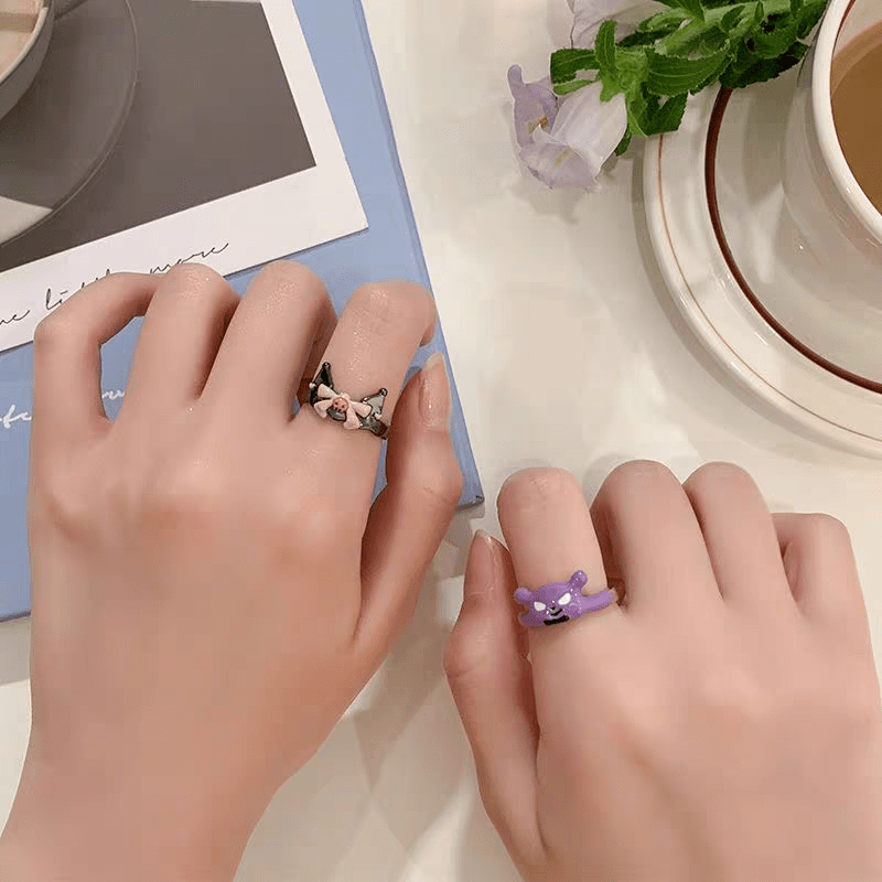 Bague assortie mignonne Kuro Baku