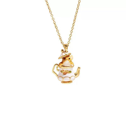 Cute Teacup Hamster Earrings Necklace