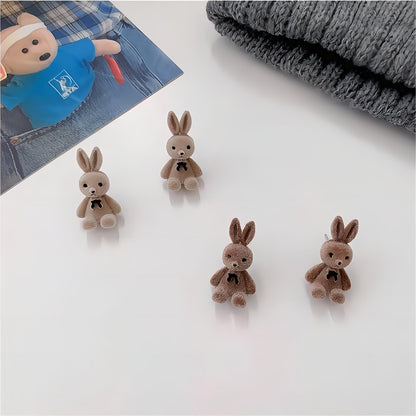 Süße beflockte Kaninchenbär Ohrstecker