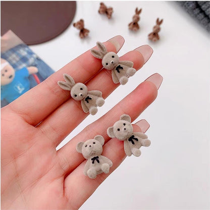 Süße beflockte Kaninchenbär Ohrstecker