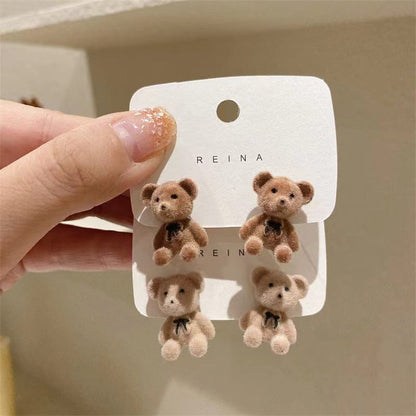 Süße beflockte Kaninchenbär Ohrstecker
