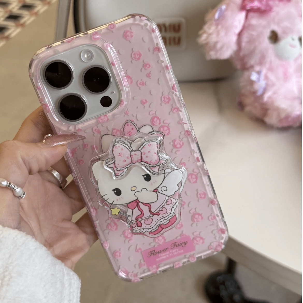 Cute Kitty Flower Fairy iPhone Case With Stand