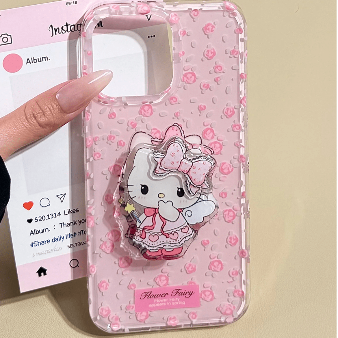 Cute Kitty Flower Fairy iPhone Case With Stand