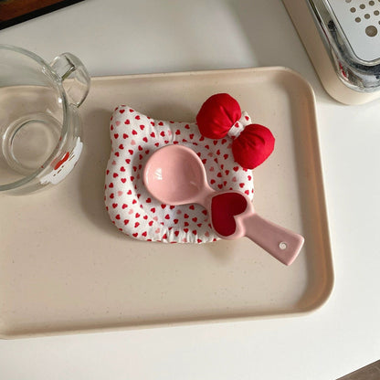 Dessous de verre en tissu en forme de chaton mignon