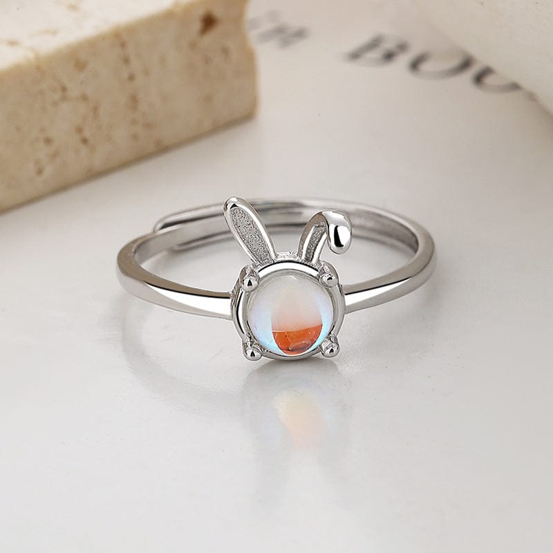 Bague lapin en opale mignonne